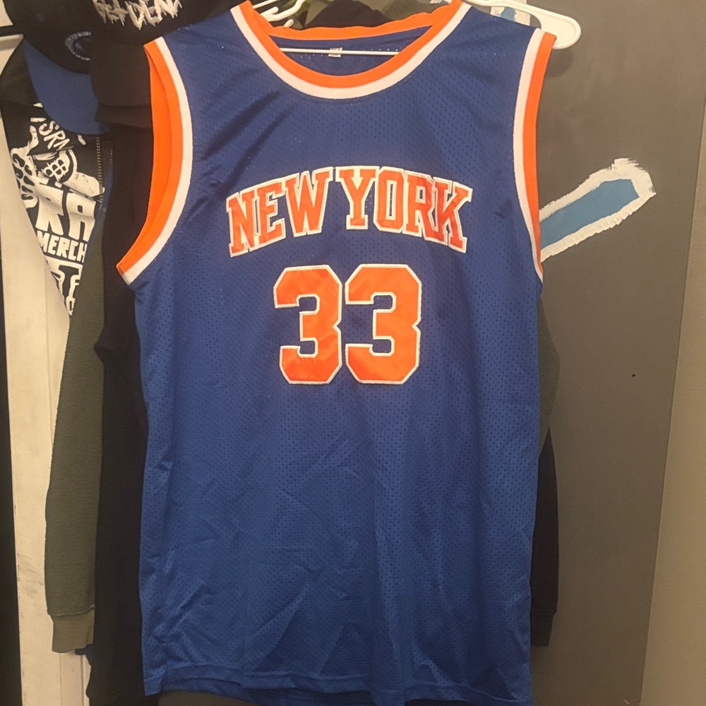 Blue New York Knick Patrick Ewing  Basketball Jersey